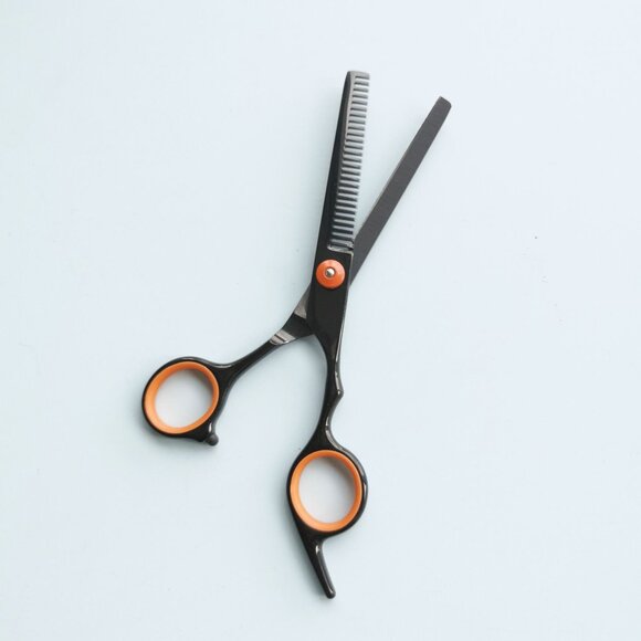 Pet Grooming Scissors Set Round Tip Straight Curved Thinning Shears Comb Kit - Picture 6 of 8